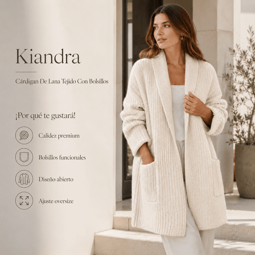 Kiandra - Cárdigan De Lana Tejido Con Bolsillos