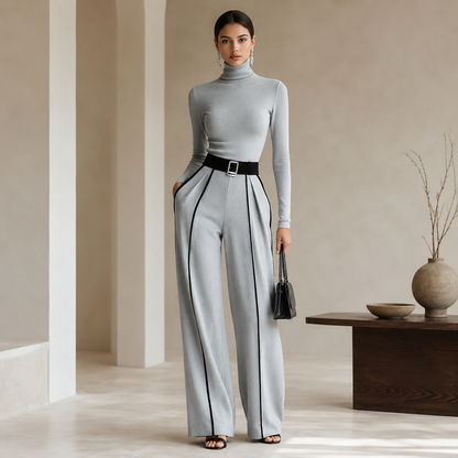Vera™ | Conjunto elegante con detalle de contraste