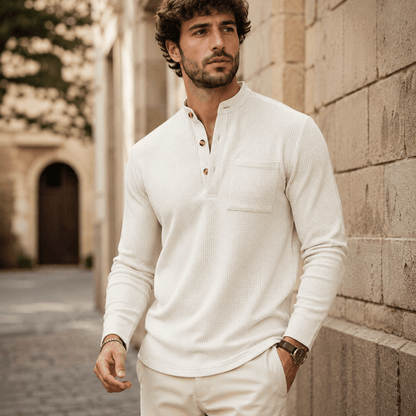 Thogo | Camisa Texturizada De Cuello Alto Para Hombre
