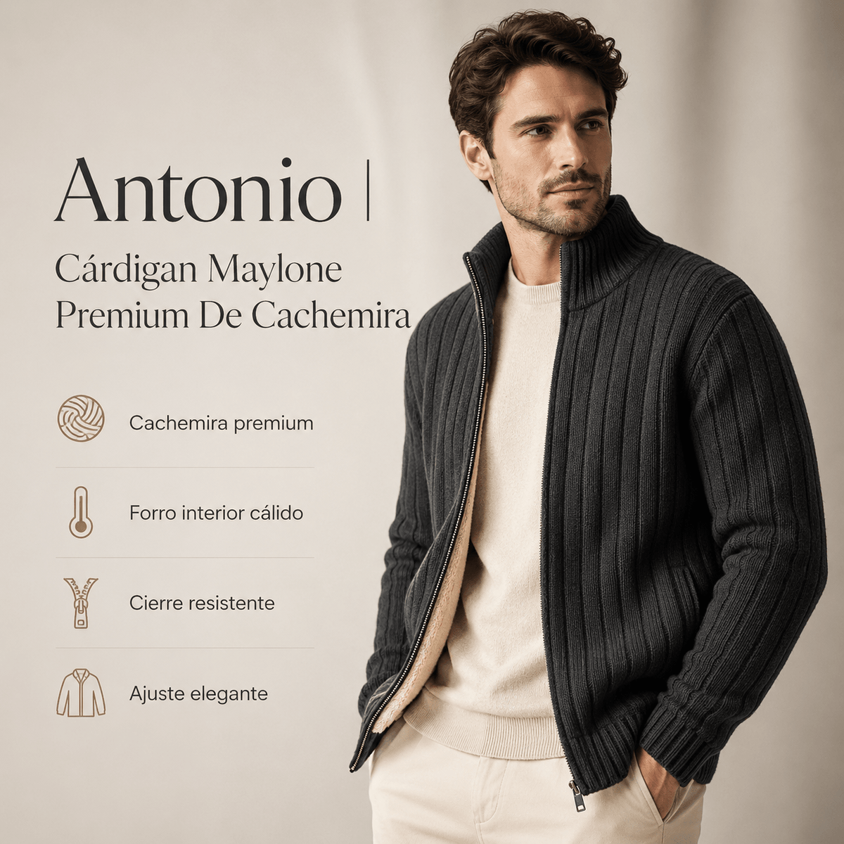 Antonio | Cárdigan Maylone Premium De Cachemira