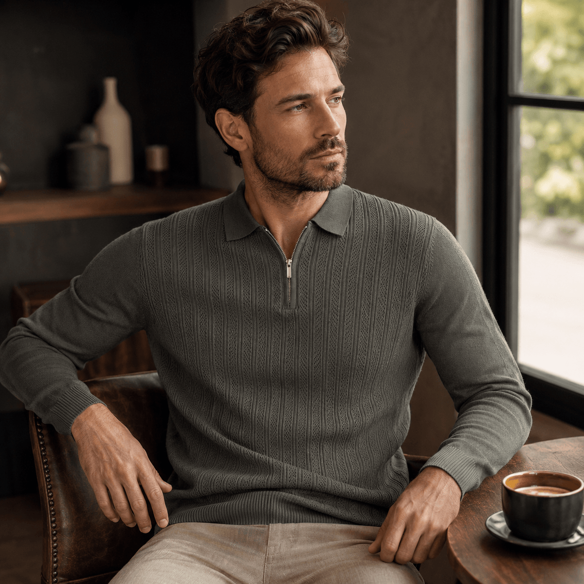 Amiran | Polo De Lujo Con Cremallera Para Hombre