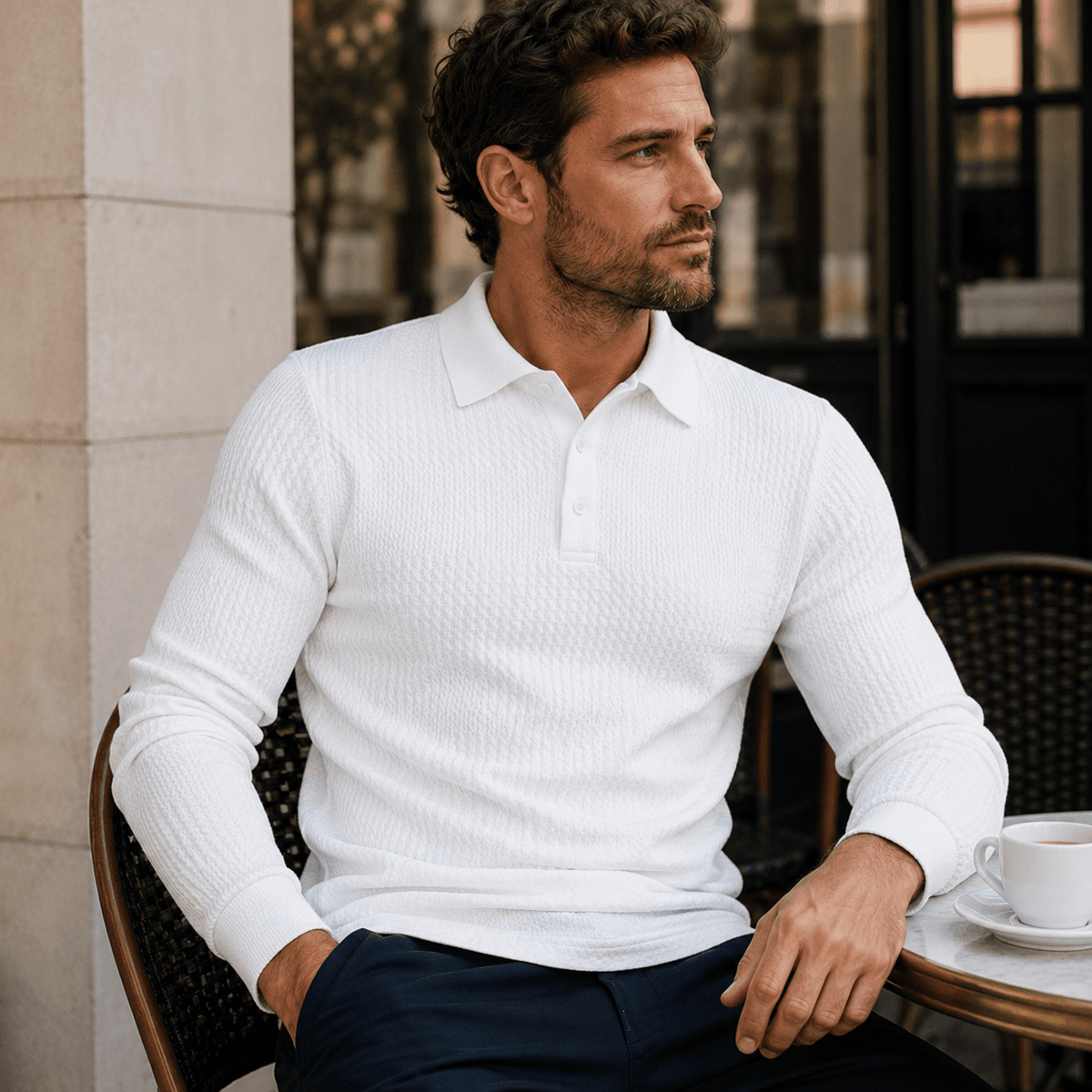 Alisa | Polo De Jacquard De Lujo Con Elegancia Retro