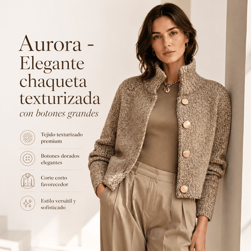 Aurora - Elegante chaqueta texturizada con botones grandes